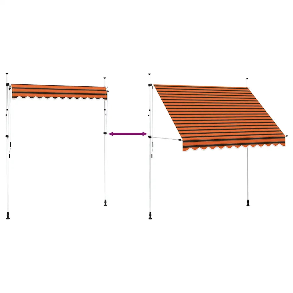 Tenda da Sole Retrattile Manuale 250 cm Arancione e Marrone cod mxl 48266