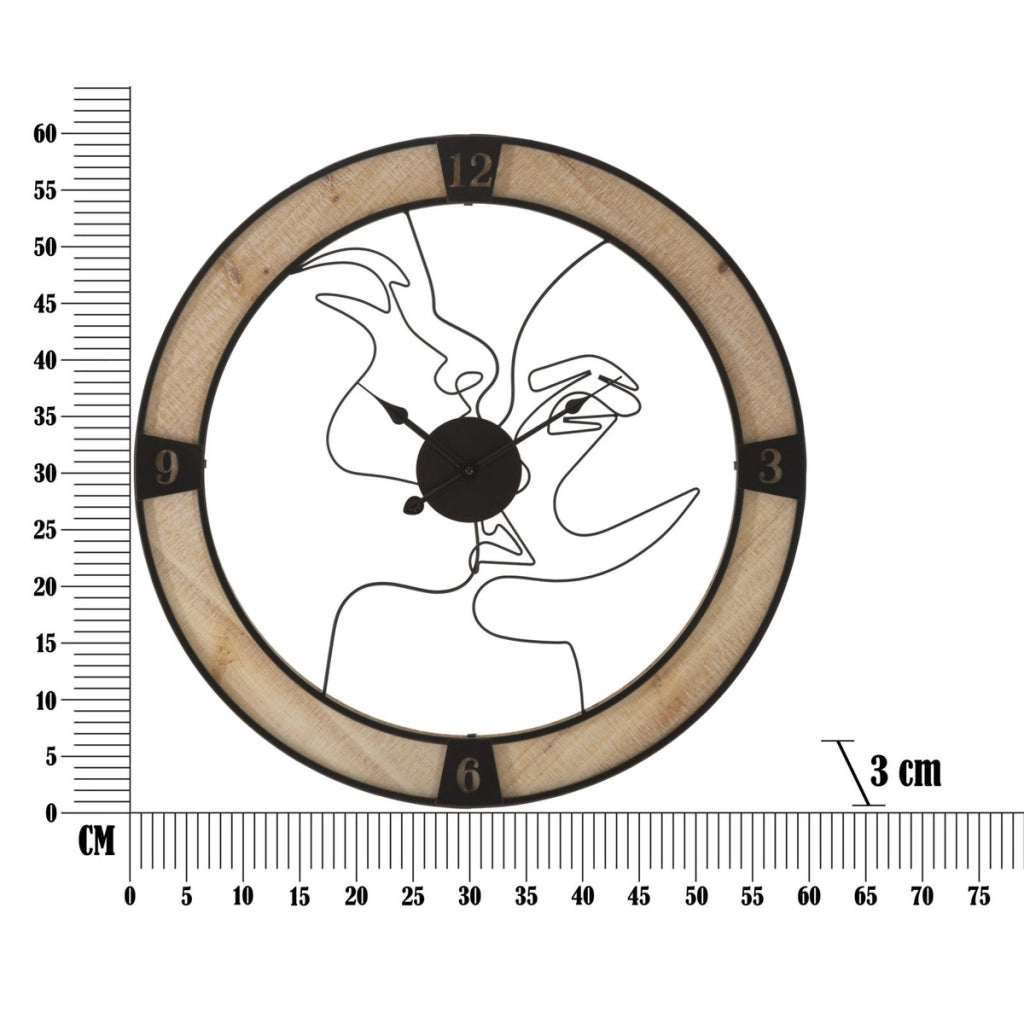 Orologio da Parete VKH246, Marrone, Legno, 60x3x60 cm