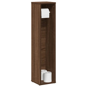 Mobiletto da bagno con portarotolo rovere Marrone 20,5x20x90 cm 858512