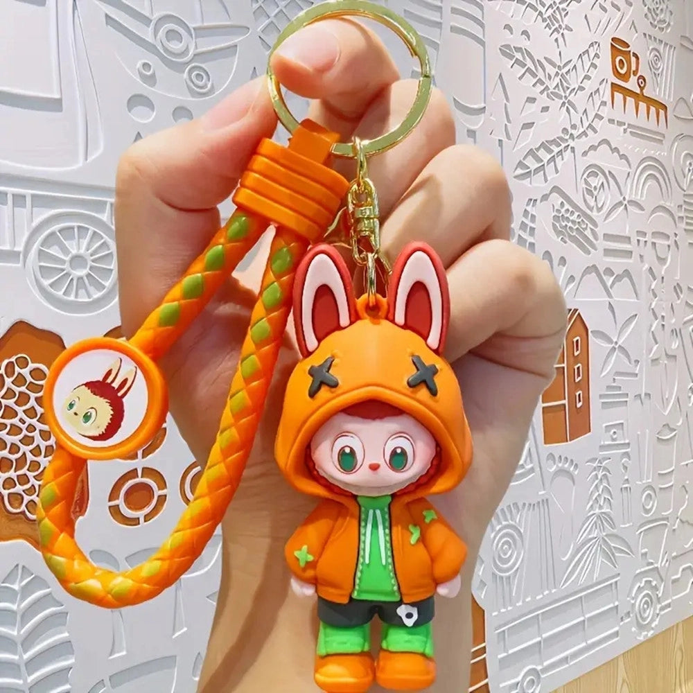 Trade Shop - 1 Portachiavi Con Personaggio Cartoni Animati Labubu Resistente In Silicone Plastica -