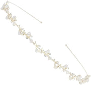 Bijou con strass, cristalli e perle - tiara fiorita per il chignon di nozze