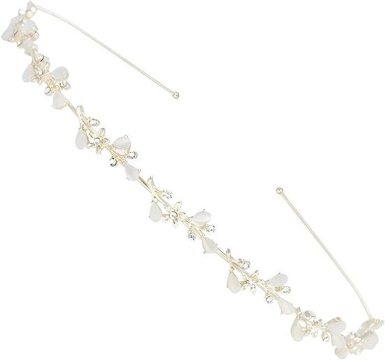 Bijou con strass, cristalli e perle - tiara fiorita per il chignon di nozze