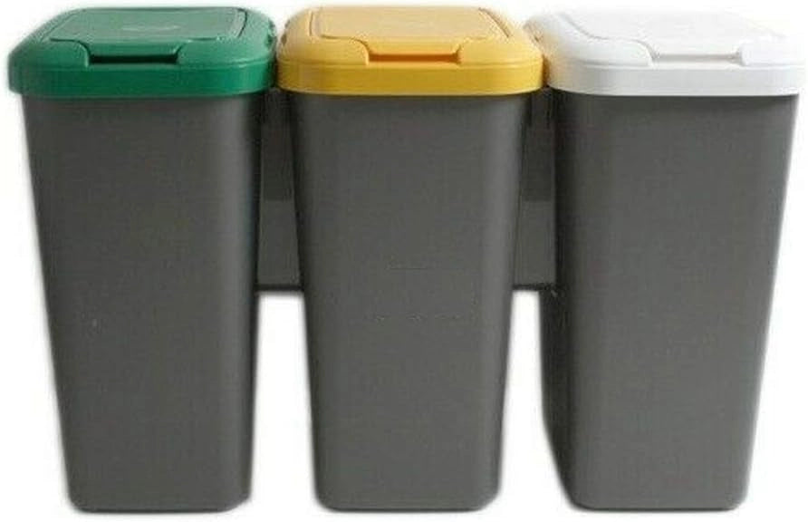 PATTUMIERA RACCOLTA DIFFERENZIATA SET 'TRIO' 25 lt. cm 78,5 x 32 x 47,4  - TONTARELLI