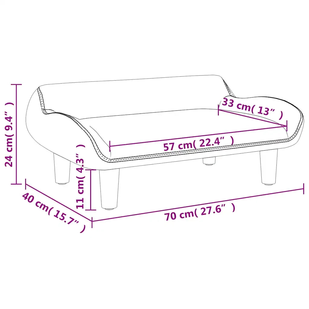 Divano per Bambini Tortora 70x40x24 cm in Tessuto