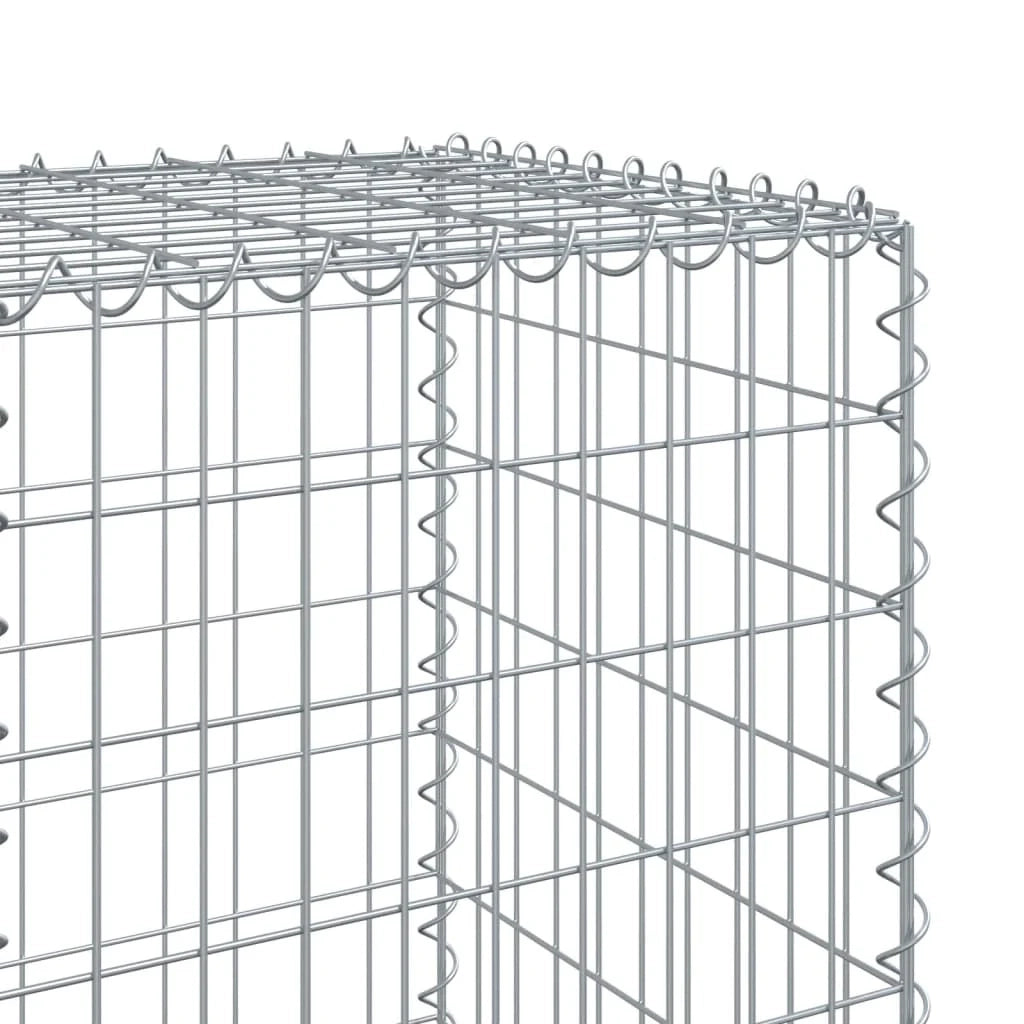 Gabbione recinto a gabbia muro di contenimento con coperchio 1100 x 50 x 150 cm ferro zincato argento 02_0040126