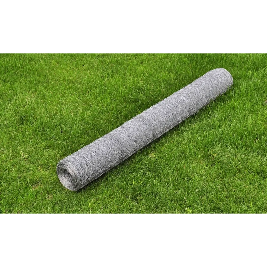 Recinzione in Rete per Pollaio Acciaio Zincato 25x0,75m Argento 140419
