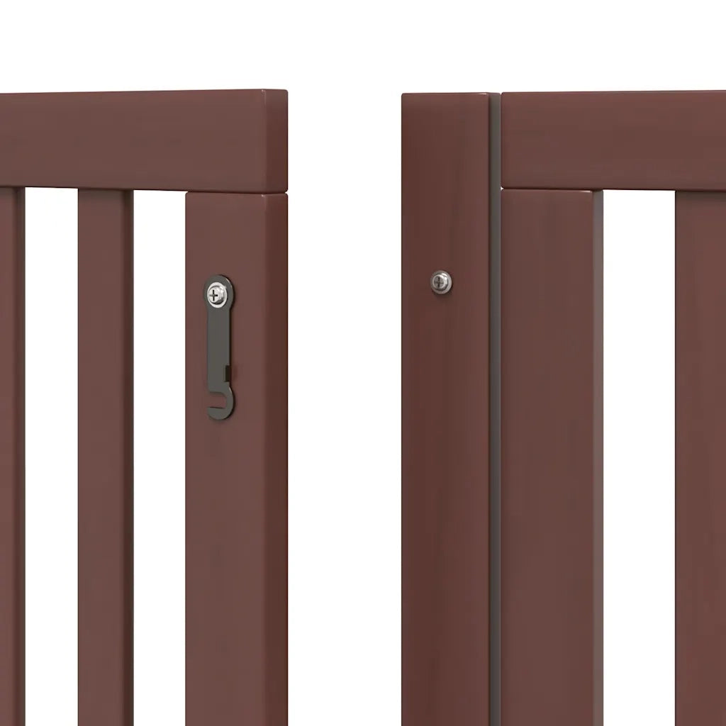 Cancello Cani Porta Pieghevole Marrone 10 Pannelli 800cm Pioppo CFW7642230