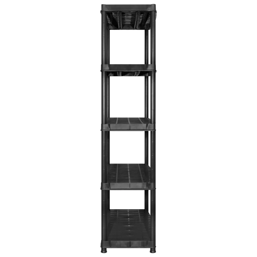 Scaffale a 5 Ripiani Nero 340x40x185 cm in Plastica 3059861