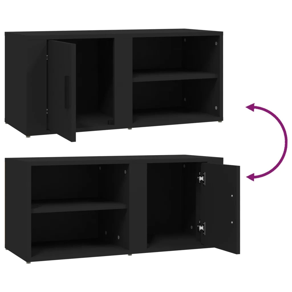 Mobili Porta TV 2 pz | Armadietto TV | Mobile Porta TV Nero 80x31,5x36 cm in Legno Multistrato