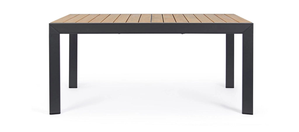 Tavolo Allungabile da Esterno 160-240x100x75h cm in Alluminio Belmar Naturale e Antracite