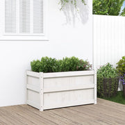 Fioriera da Giardino-Vaso da Esterno Bianca 90x50x50 cm Legno Massello di Pino