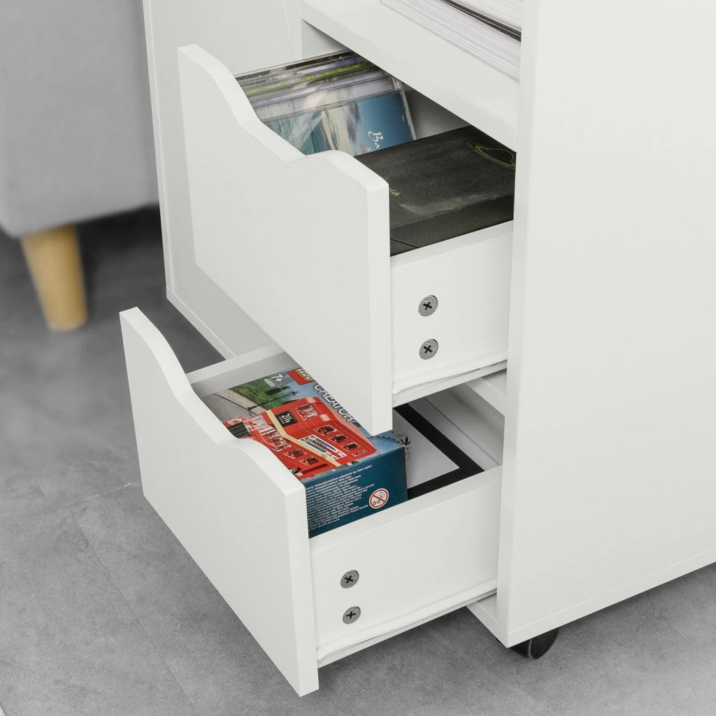 Carrello Tavolino da salotto Comodino Piccolo Comodino Bianco Comodini L60*P35*A70cm FBT105-W