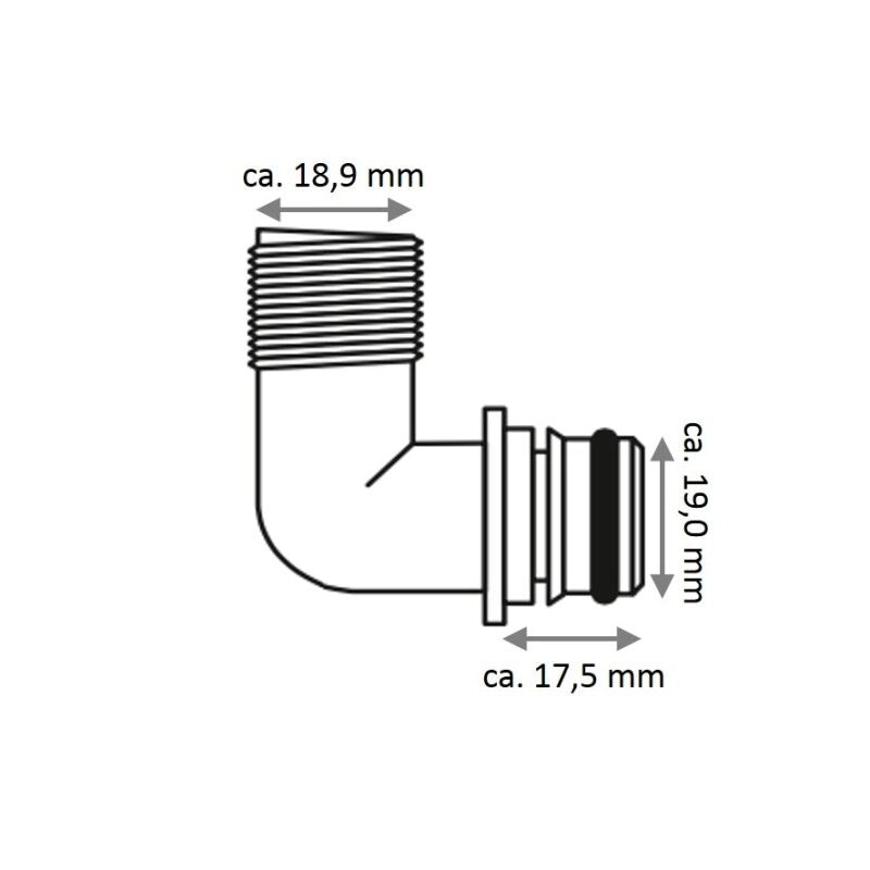 KIT RACC. 1/2' QEST 90° 2PZ