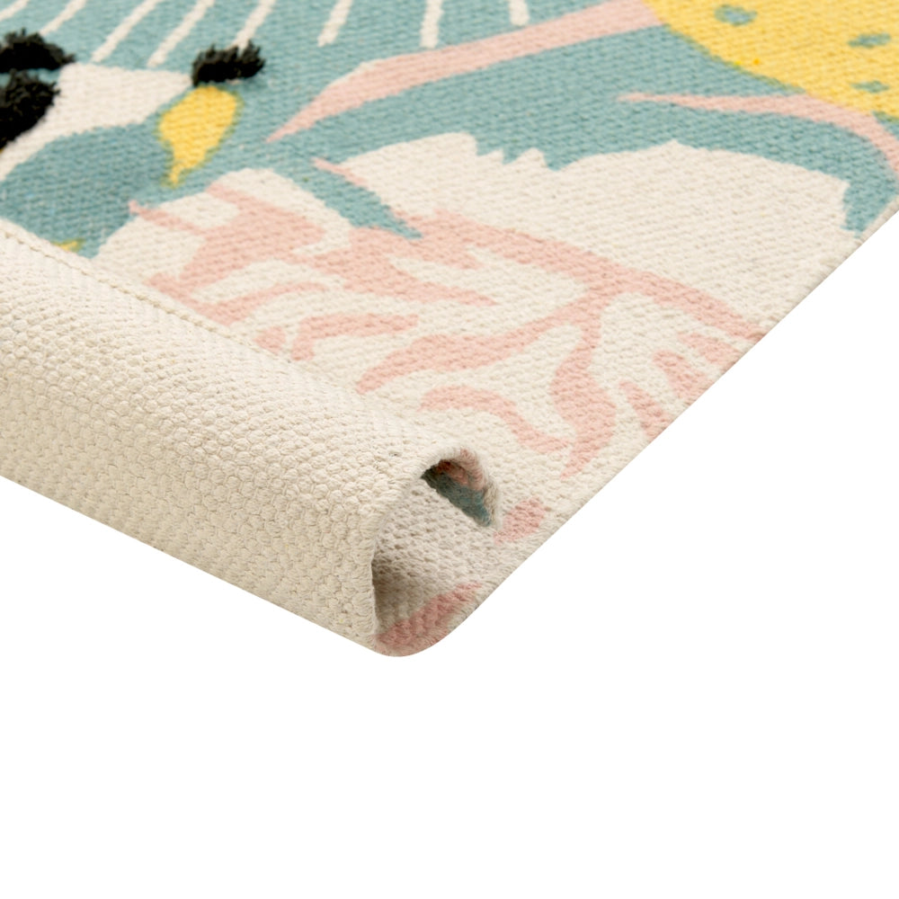 Tappeto per aree multicolore con stampa di animali 80 x 150 cm, a basso contenuto di peli, per la sala giochi dei bambini