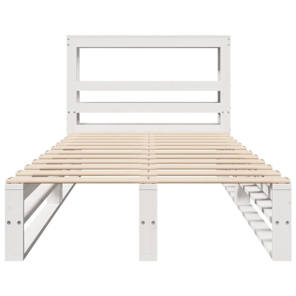 Letto senza Materasso Bianco 90x200 cm Legno Massello di Pino 3306487