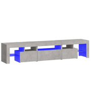 Mobile TV multimediale mensola TV credenza mobile TV per sala da pranzo soggiorno camera da letto con luci LED 200 x 36,5 x 40 cm grigio 02_0026552