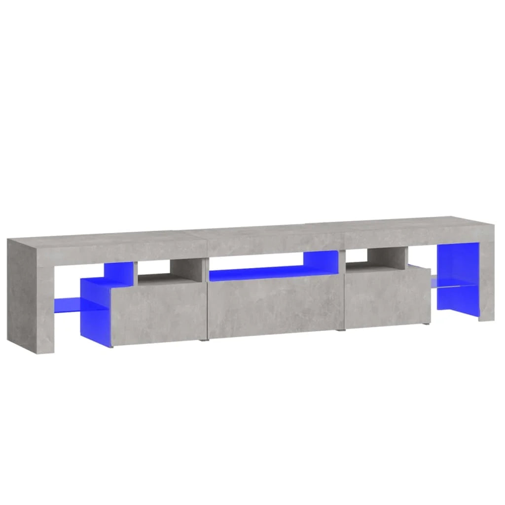 Mobile TV multimediale mensola TV credenza mobile TV per sala da pranzo soggiorno camera da letto con luci LED 200 x 36,5 x 40 cm grigio 02_0026552