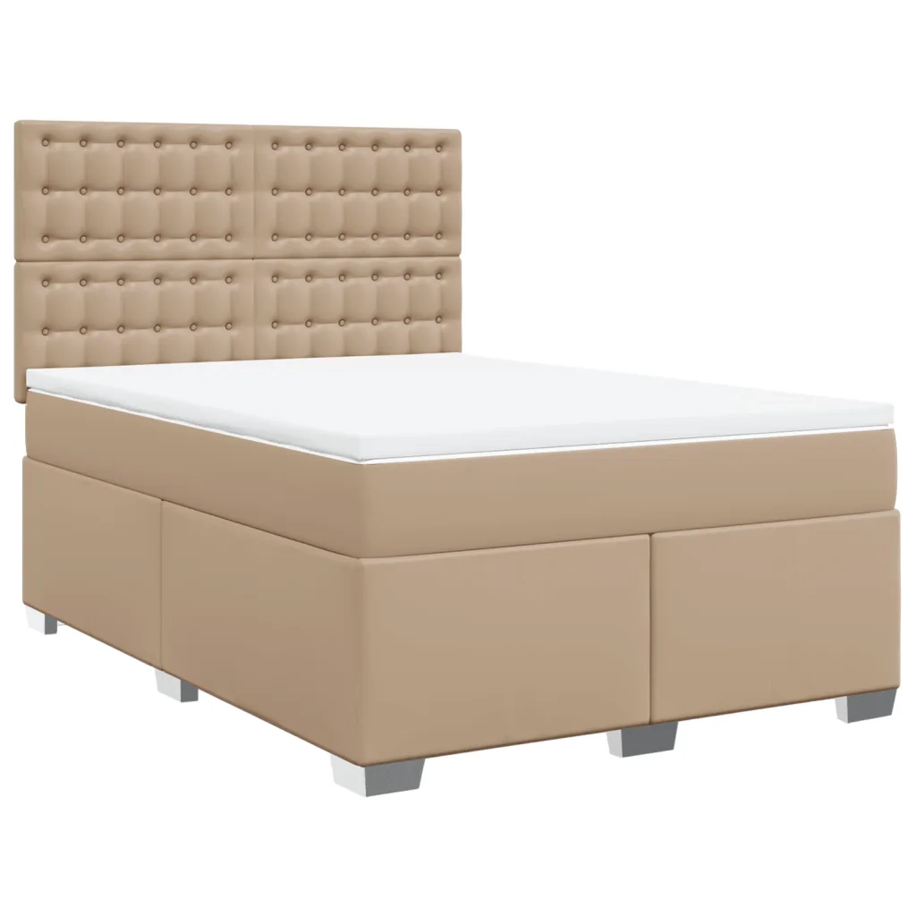 Giroletto a Molle con Materasso Cappuccino 140x200cm Similpelle