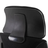 Sedia da Ufficio Reclinabile con Poggiatesta e Supporto Lombare, in Poliestere, 64x55x116-126 cm, Nero