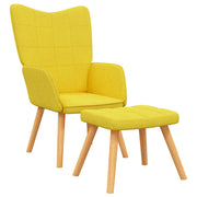 Poltrona Relax con Poggiapiedi Giallo Senape in Tessuto cod mxl 17740
