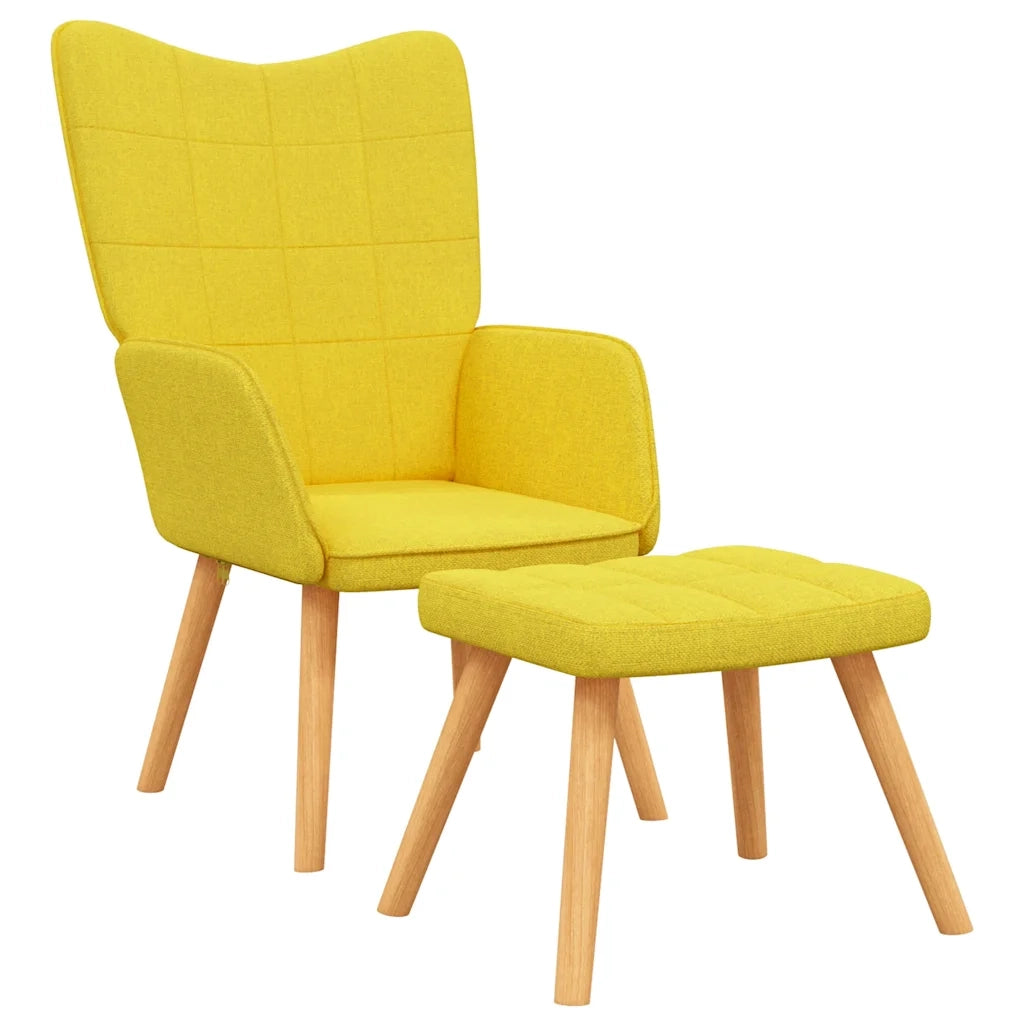 Poltrona Relax con Poggiapiedi Giallo Senape in Tessuto cod mxl 17740