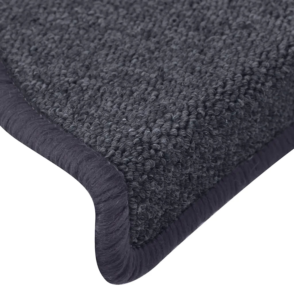 Tappetini per scale 15 pz 65x24x4 cm Grigio scuro e blu Semicircolari Grandi 322365