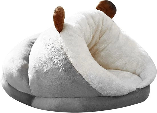 Letto per Gatti e Cane con Forma di Pantofole, Base Antiscivolo, Lavabile, per l'Uso Interno