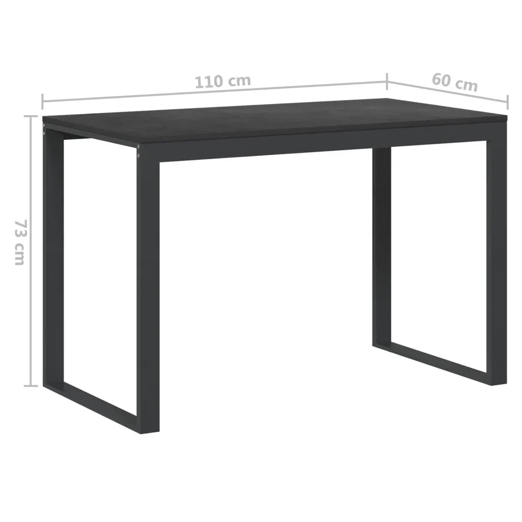Scrivania per Computer Nera 110x60x73 cm in Legno Multistrato 30196