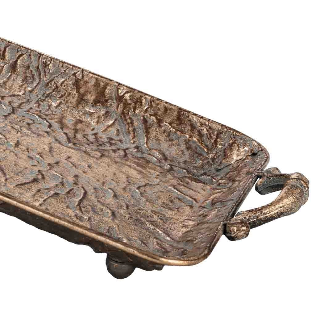 Vassoio in metallo dorato 45x26x7,5h cm