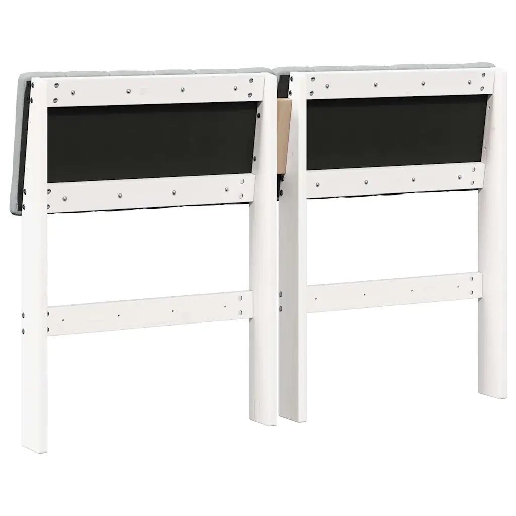 Testiera imbottita Grigio chiaro 120 cm Pino massello 879243