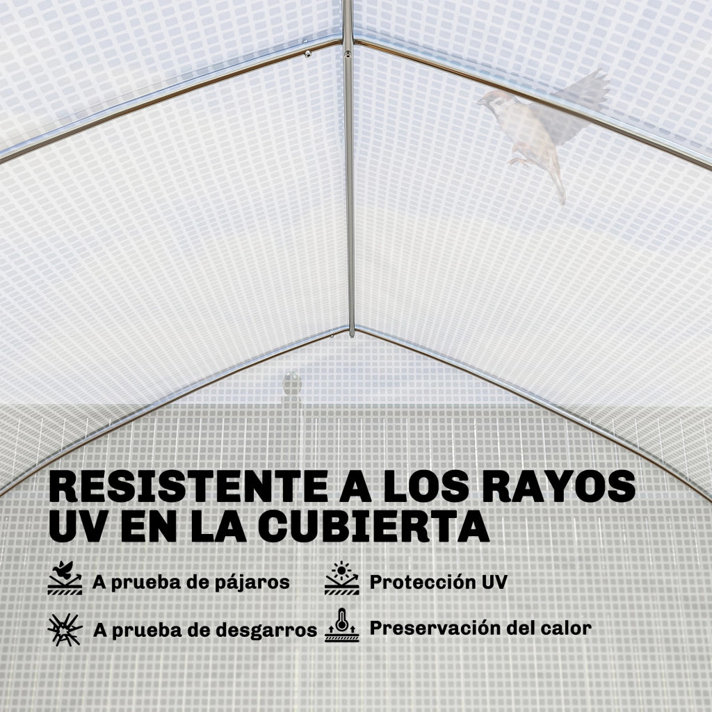 Serra Tunnel 6x3x2 m ¨C zephmum ¨C Bianco con Malla Anti UV
