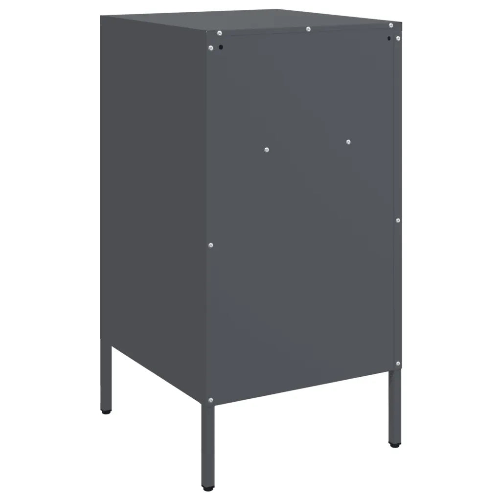 Comodino-Tavolino da notte Antracite 36x39x68 cm in Acciaio 357462