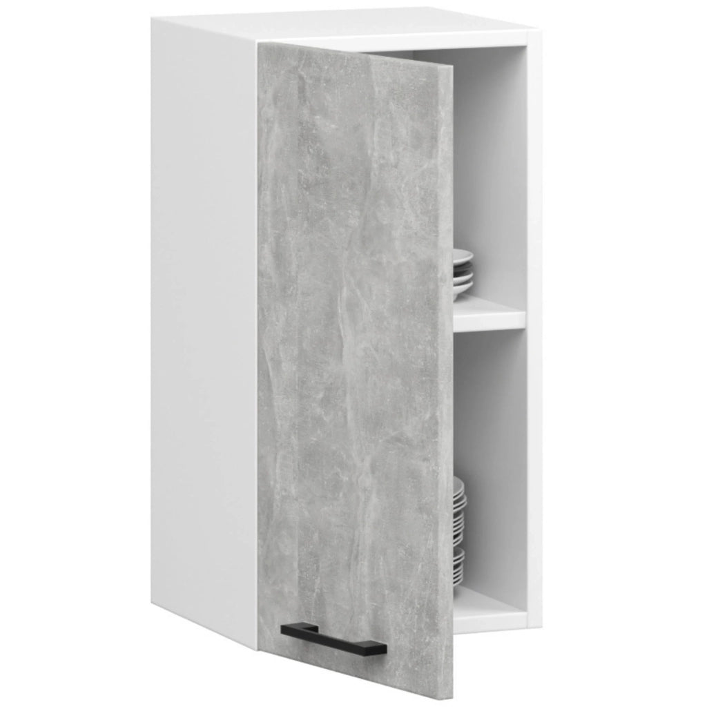 Mobile da cucina pensile sistema AKORD OLIWIA Bianco 40 cm 1 anta inserto frontale Cemento 40x30x58 cm