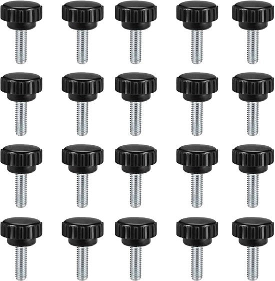Viti a maniglia a 20 pezzi - Viti a dado M6 - Testa a spirale - Lunghezza del filo 15mm - Diametro 20mm - Maniglia comoda - Viti a maniglia