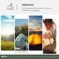 Tenda da Campeggio 2 Posti Impermeabile con Vestibolo, Finestre e Porte con Cerniera, 325x183x130cm Grigio