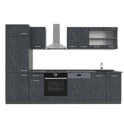 Cucina componibile R-Line Calce nera/Antracite 300 cm PL Antracite Vicco