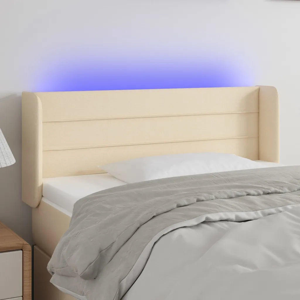 Testiera a LED-Testata con LED Crema 103x16x78/88 cm in Tessuto 891172