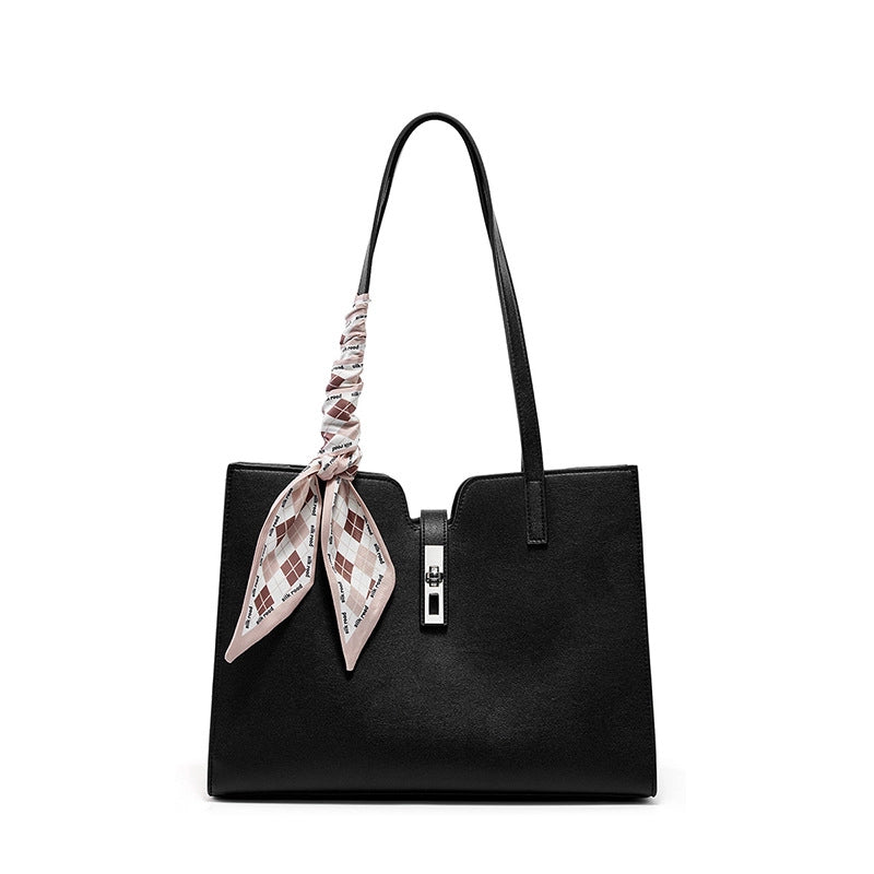 Borsa a mano da donna in vera pelle, modello medio con manico superiore, borsa a tracolla nera