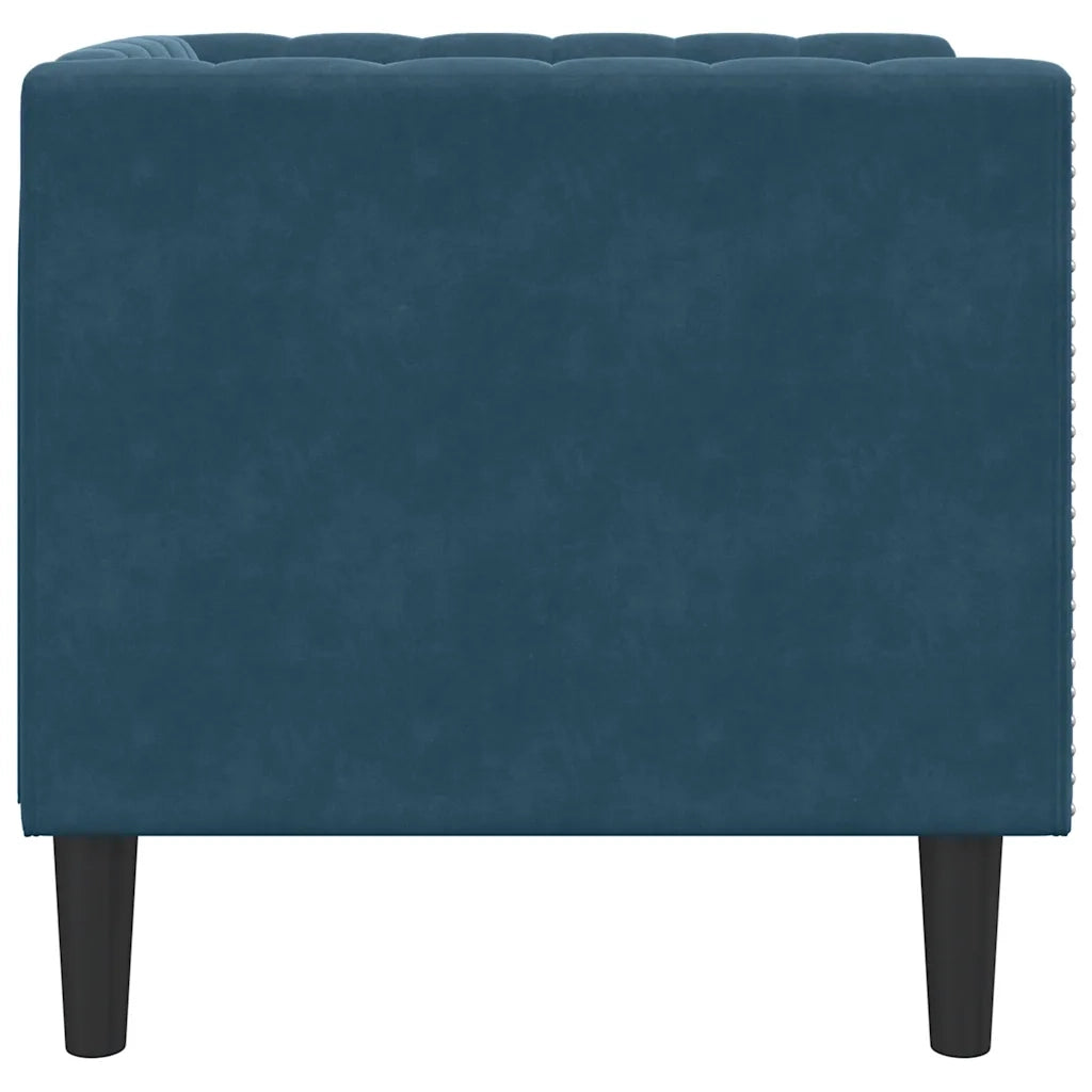 Divano Sedia-Poltrona Chesterfield Blu in Velluto