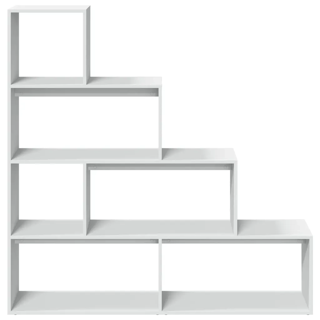 Libreria Divisorio 4 Ripiani-Scaffale per Libri-Mobile di Stoccaggio Bianca 143,5x29x143,5cm Truciolato