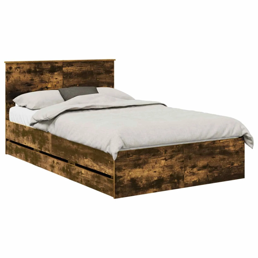 Struttura del letto con cassetto Rovere fumé 120 x 190 cm 3408002