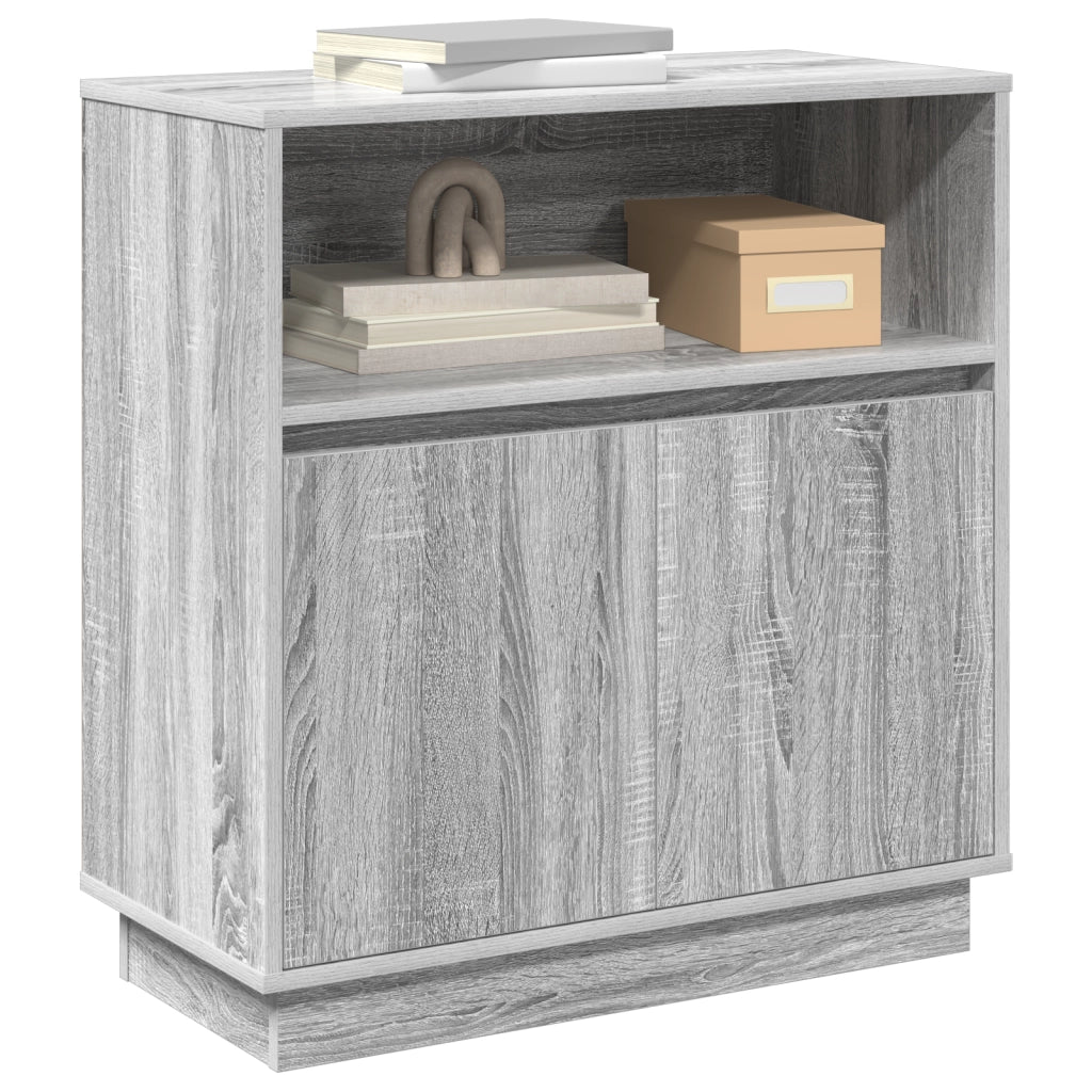 Sideboard con LED Grigio Sonoma 71x34,5x75 cm Legno ingegnerizzato