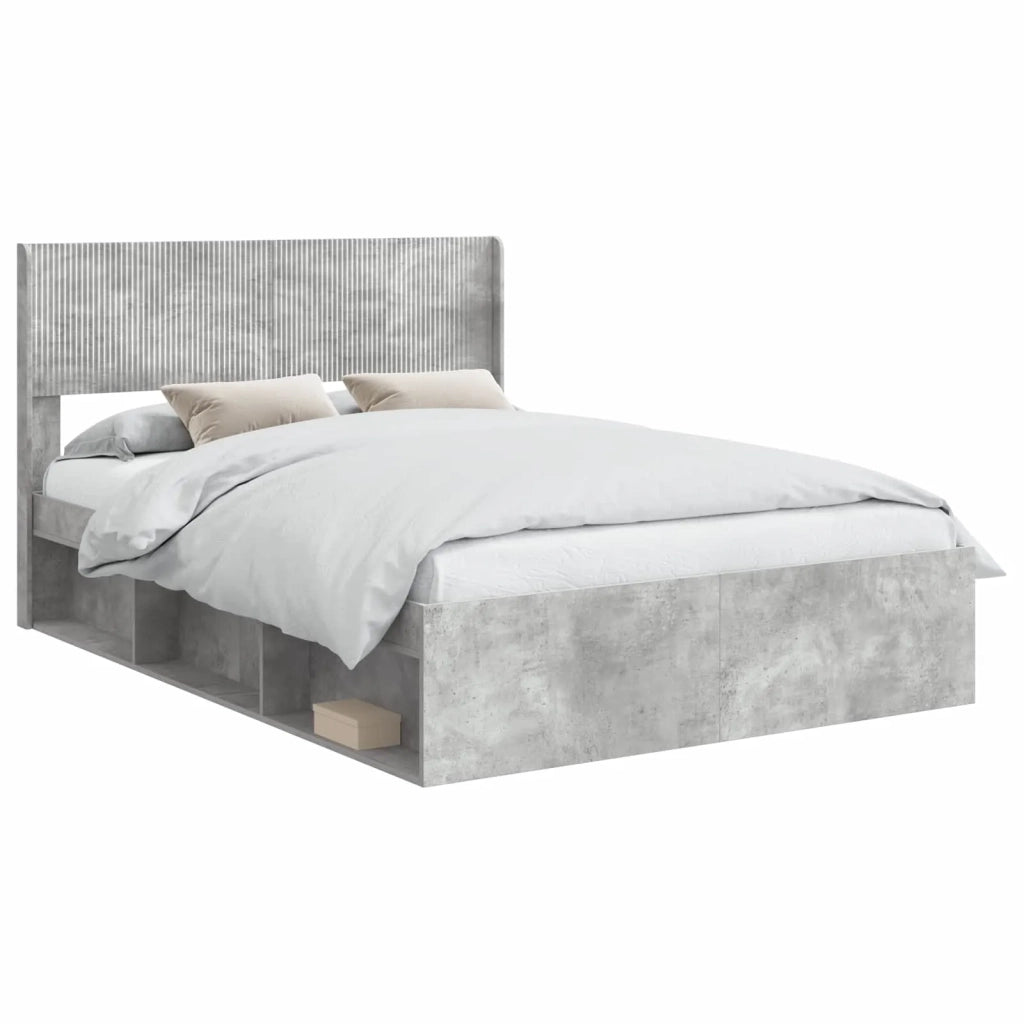 Struttura del letto con stoccaggio e testata Grigio Cemento 3414198