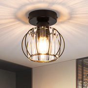 ZMH Lampada da soffitto plafoniera moderna cristallo nero E27 illuminazione elegante vintage per interni