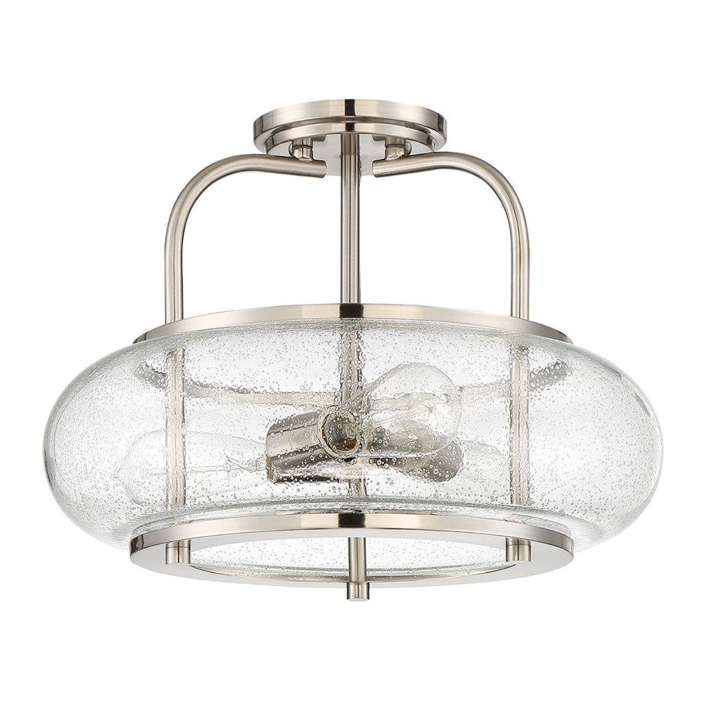 Lampada a Soffitto Industrial Nordico Trilogy Metallo Nichel Spazzolato 3 Luci E27