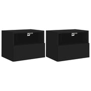 Mobile TV multimediale da parete mensola TV supporto TV sala da pranzo soggiorno camera da letto 2 pezzi 40 x 30 x 30 cm legno ingegnerizzato nero 02_0028907