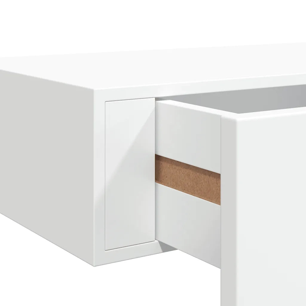 Scaffale con Cassetti da Parete | Mensola sospesa Bianco 60x23,5x10 cm in MDF