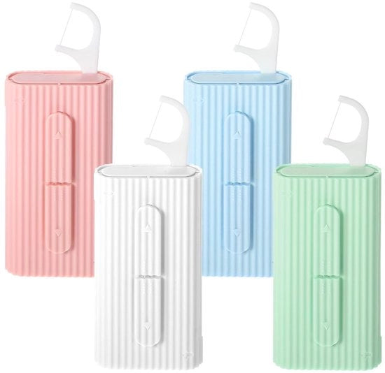 Scatola di Stoccaggio Portatile - Flossiere Dispensatore - Stuzzicadenti Flossiere - Compatta - 10 Pezzi - 85 x 42 mm - Scatola di Flossiere