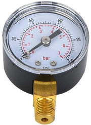 Manometro Professionale Drukmeter - 1/8 Pollici BSPT Connettore - Manometro di Pressione dell'Aria e dell'Acqua - Dial Transparente - Acciaio Inossidabile