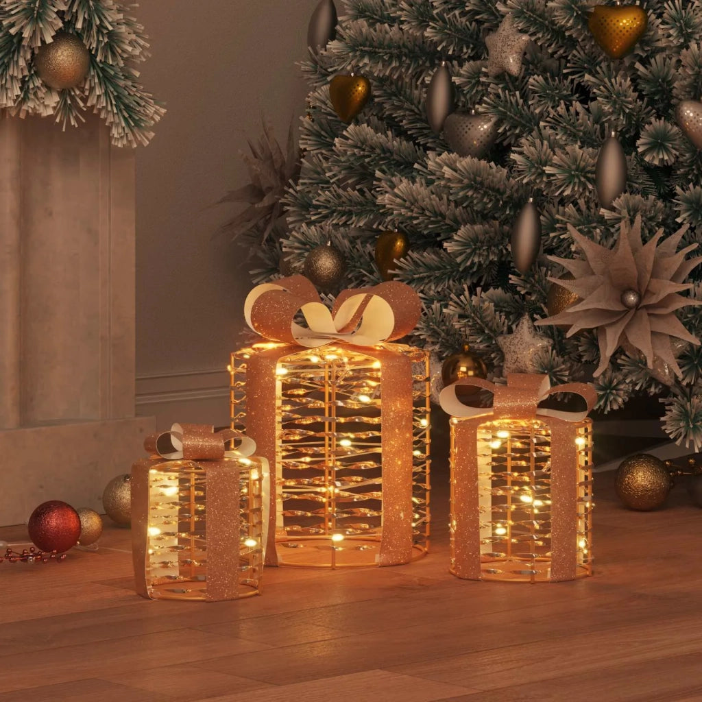 Decorazione Scatola Regalo con 60 LED 3 pcs 20 x 20 x 20 cm PET